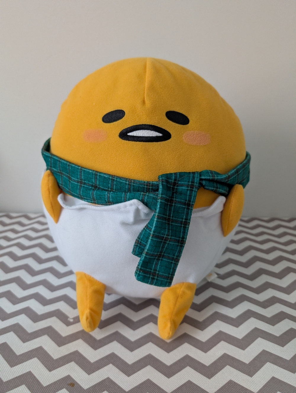 Sanrio Gudetama Plush Green Scarf UFO Medium Size